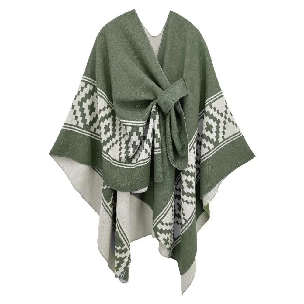 Reversible Faux Cashmere Shawl Wrap, 61